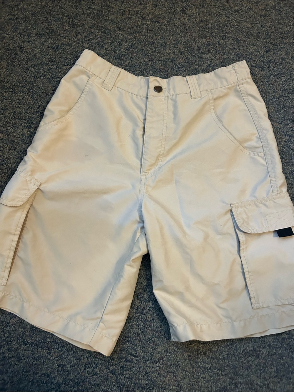 Women's Cream Cargo Shorts with Utility Pockets